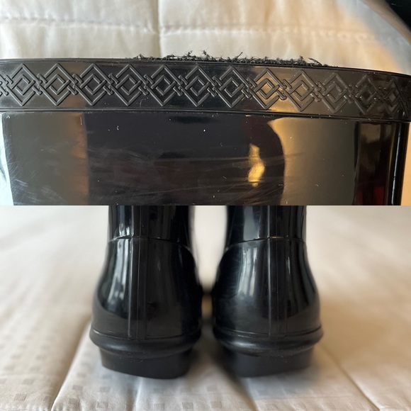 SOLD UGG Black Sienna Sherpa Insole Shiny Rain Boot Size 6/6.5 - Picture 14 of 16
